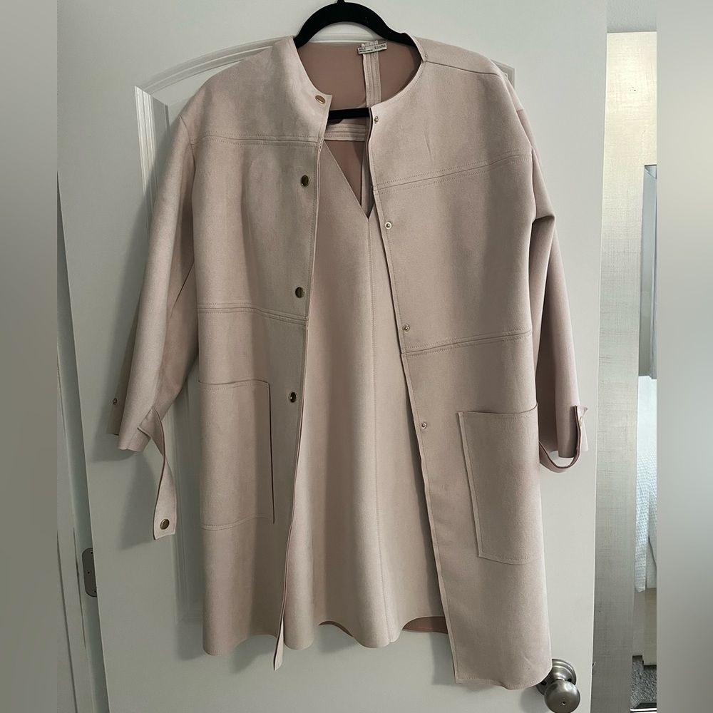 Zara suede tan dress with jacket - size M